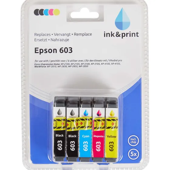 Inktcartridges>Merk Ink & Print Inktcartridges Epson 603 Zwart,Blauw,Roze,Geel