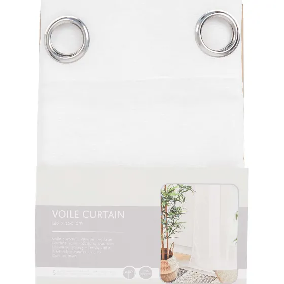 Raamdecoratie>C&C Kant-En-Klaar Vitragegordijn Grijs,Wit