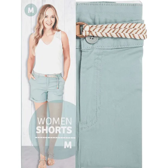 Kleding>SuperTrash Korte Broek Met Riem Beige,Blauw,Groen