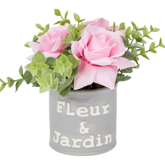 Kunstplanten & -Bloemen>Merk Kunstbloem In Pot Met Tekst Roze,Wit,Geel