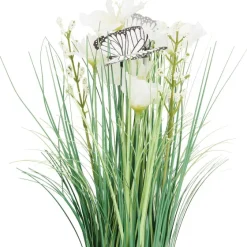 Kunstplanten & -Bloemen>Merk Kunstgrashalm Met Bloemen En Vlinders Geel,Paars,Roze,Wit