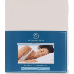 Beddengoed>La Maison Rêve La Maison R Ve Percale Kussenslopen Beige,Wit