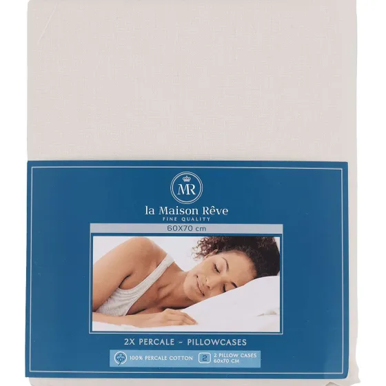Beddengoed>La Maison Rêve La Maison R Ve Percale Kussenslopen Beige,Wit