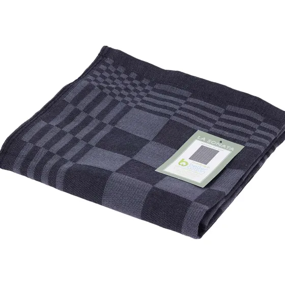 Badtextiel>Hotel Royal La Sonata Theedoek Antraciet Print