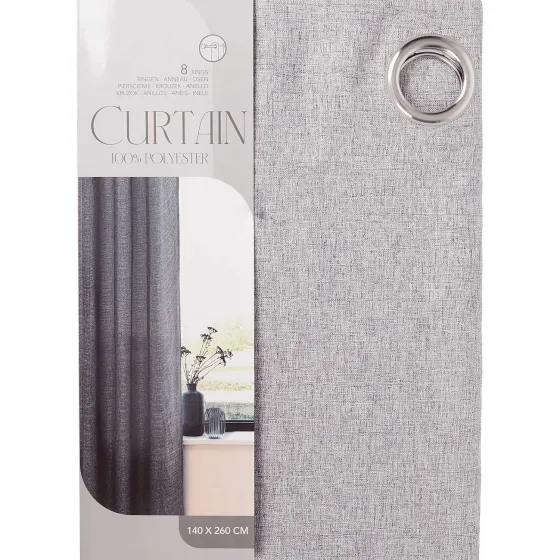 Raamdecoratie>C&C Linnenlook Gordijn Beige,Grijs,Wit