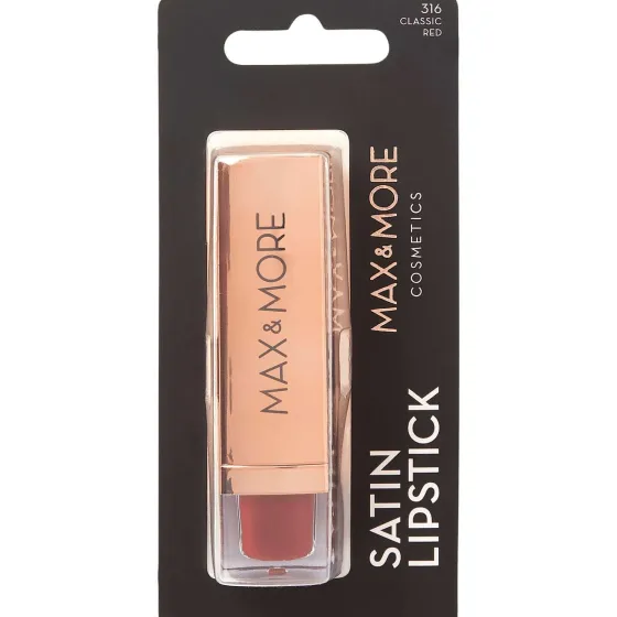Make-Up>Max & More Satin Lippenstift Classic Red Rood