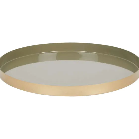 Woonaccessoires>Merk Metalen Onderbord Beige,Goud,Groen