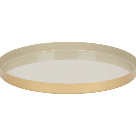 Woonaccessoires>Merk Metalen Onderbord Beige,Goud,Groen