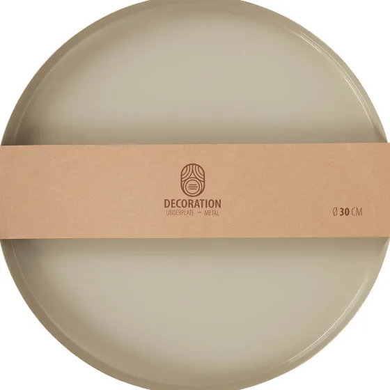 Woonaccessoires>Merk Metalen Onderbord Beige,Goud,Groen