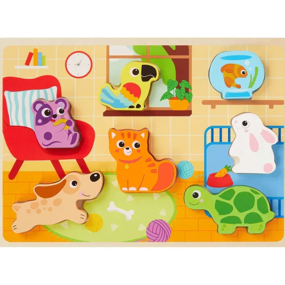 Babyspeelgoed>Mini Matters Houten Puzzel Meerkleurig