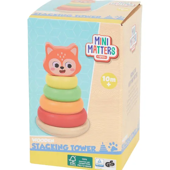 Babyspeelgoed>Mini Matters Houten Stapeltoren Meerkleurig