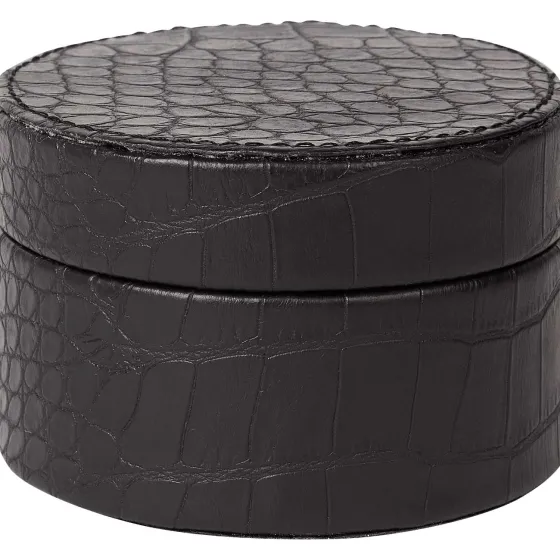 Woonaccessoires>Merk Opbergdoos Met Krokodillenprint Zwart