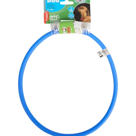 Dierenbenodigdheden>Merk Oplaadbare Led-Halsband Blauw,Rood