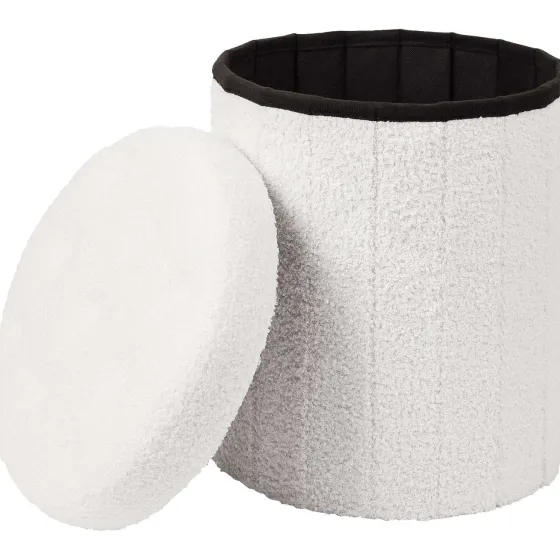 Woonaccessoires>Merk Opvouwbare Opbergpoef Beige,Wit