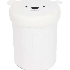 Woonaccessoires>Merk Opvouwbare Opbergpoef Teddy Bruin,Grijs,Wit