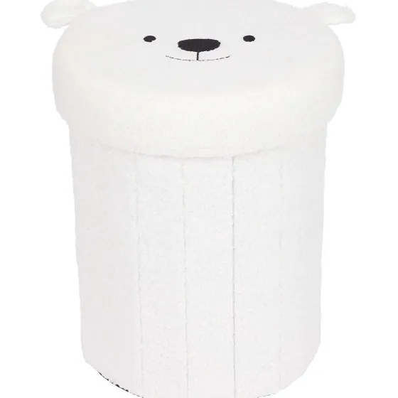 Woonaccessoires>Merk Opvouwbare Opbergpoef Teddy Bruin,Grijs,Wit