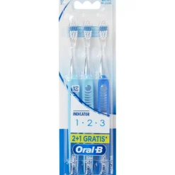 Mondverzorging>Oral-B Tandenborstels Indicator 1-2-3 Meerkleurig