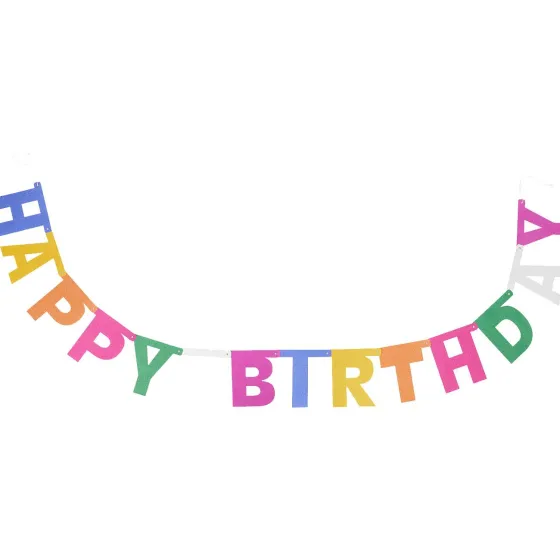 Feestartikelen>Merk Party Universe Slinger Happy Birthday Goud,Meerkleurig,Roze,Zilver