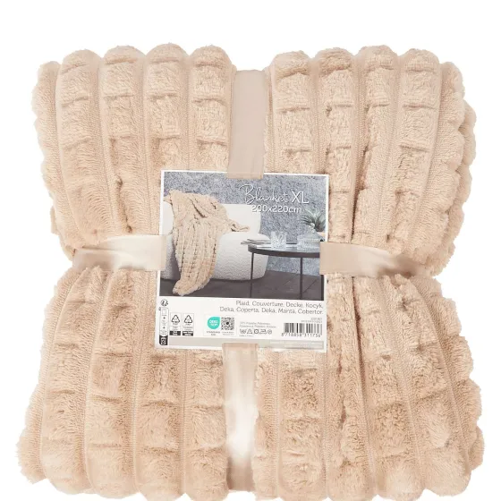 Woonaccessoires>Merk Plaid Xl Beige,Roze,Wit
