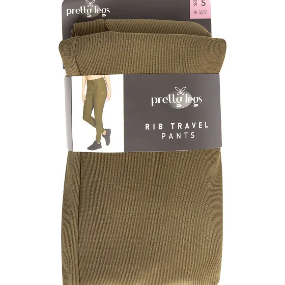 Kleding>Pretty Legs Geribde Broek Zwart,Groen