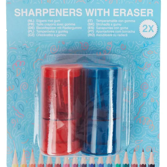 Bureau Accessoires>Office Essentials Puntenslijpers Met Gum Meerkleurig