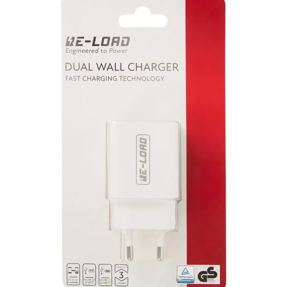 Powerbanks & Opladers>Re-load Dual Snellader Zwart,Wit