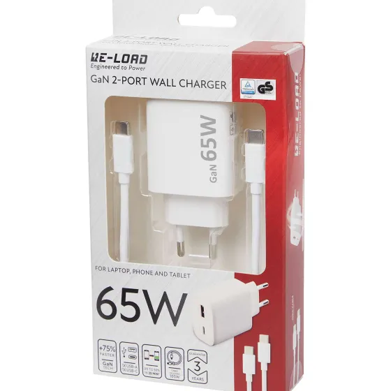 Powerbanks & Opladers>Re-load Dual Wandlader Wit,Zwart