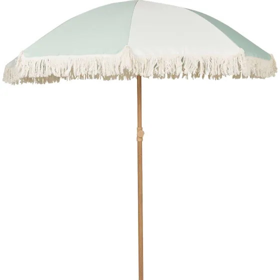 Zonwering>Merk Retro Strandparasol Met Franjes Meerkleurig,Wit