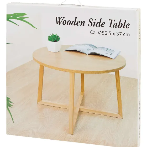 Woonaccessoires>Merk Ronde Bijzettafel Beige,Zwart