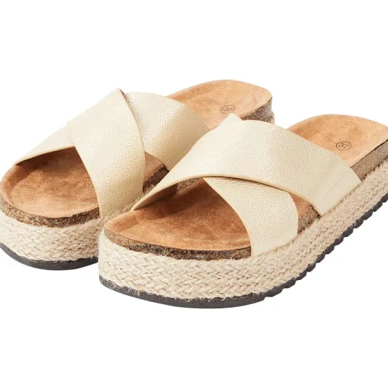 Schoenen>Merk Slippers Bruin,Goud,Zilver