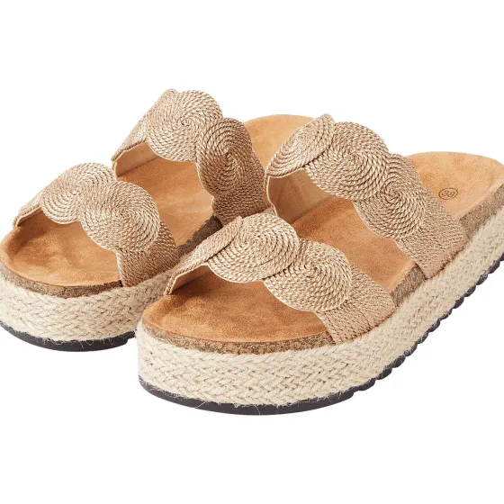 Schoenen>Merk Slippers Bruin,Goud,Zilver