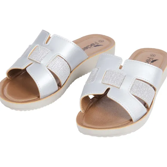 Schoenen>Merk Slippers Zilver,Zwart