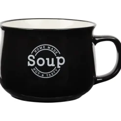 Servies>Merk Soepkom Wit,Zwart