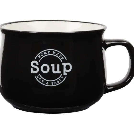 Servies>Merk Soepkom Wit,Zwart