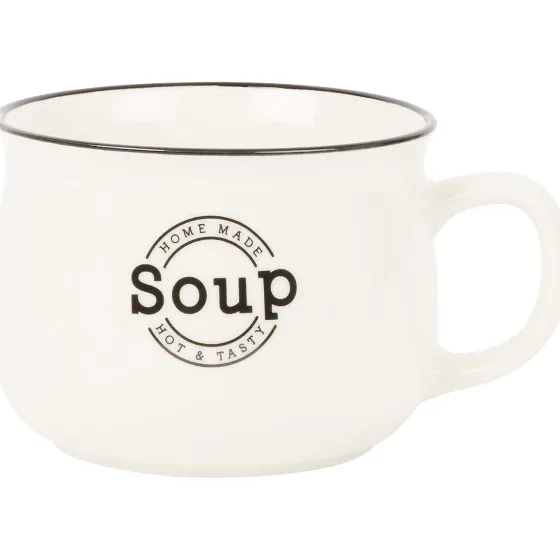 Servies>Merk Soepkom Wit,Zwart