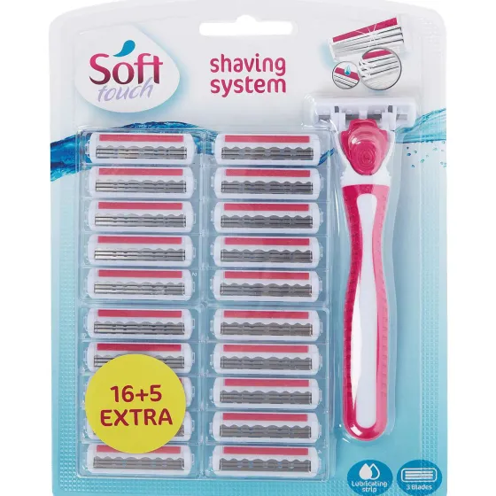 Ontharen & Scheren>Soft Touch Scheermes Met Extra Mesjes Roze