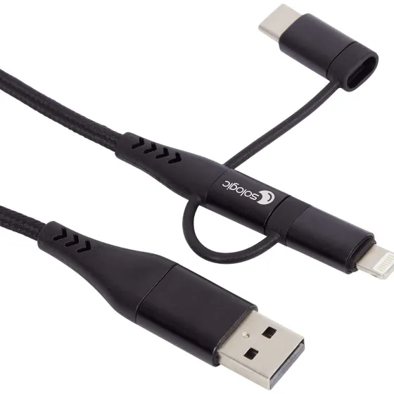 Kabels & Splitters>Sologic 3-In-1 Laad- En Datakabel Zwart