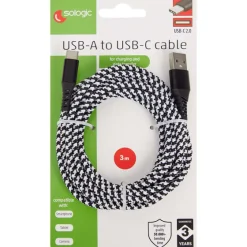 Kabels & Splitters>Sologic Laad- En Datakabel Usb-C Meerkleurig,Zwart