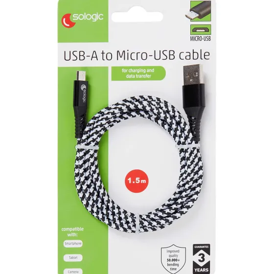 Kabels & Splitters>Sologic Laad- En Datakabel Micro-Usb Meerkleurig,Zwart