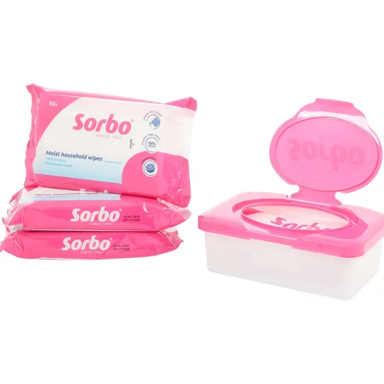 Schoonmaakmiddelen>Fabulosa Sorbo Vochtige Reinigingsdoekjes In Opbergbox