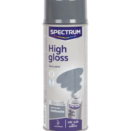 Verf>Spectrum Hoogglans Spuitverf Antraciet Grijs