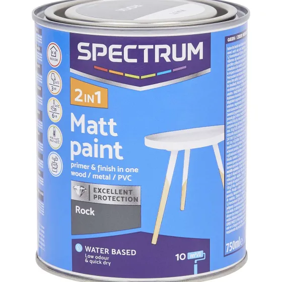 Verf>Spectrum 2-In-1 Matte Verf Rock Grijs