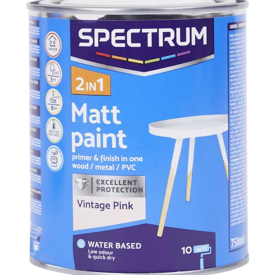 Verf>Spectrum 2-In-1 Matte Verf Vintage Pink Roze