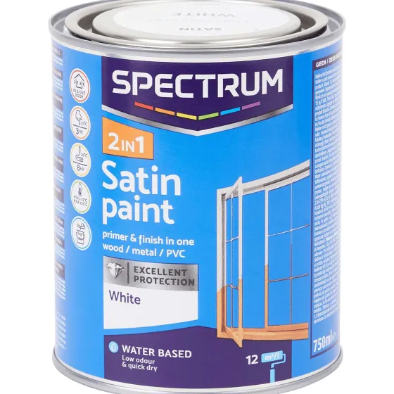 Verf>Spectrum 2-In-1 Satijnglans Verf Wit