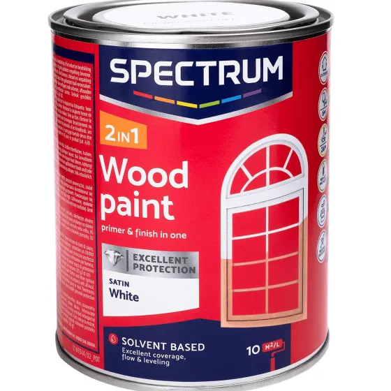 Verf>Spectrum 2-In-1 Zijdeglans Houtlak Wit