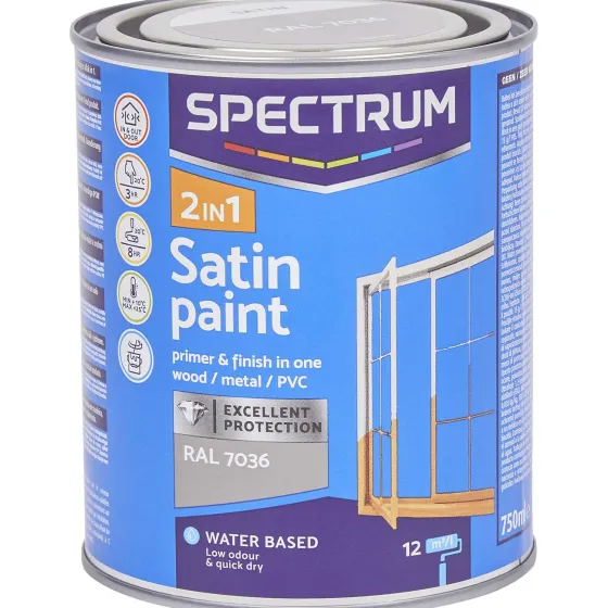 Verf>Spectrum 2-In-1 Zijdeglanslak Ral 7036 Grijs