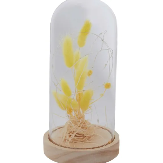 Woonaccessoires>Merk Stolp Met Droogbloemen En Licht Beige,Geel,Roze