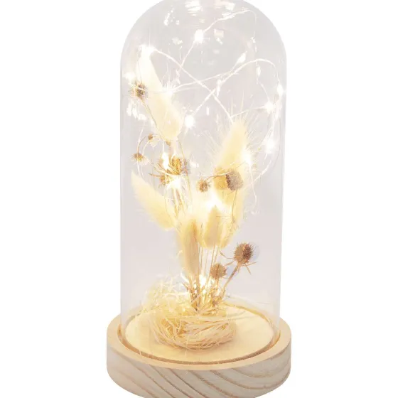Woonaccessoires>Merk Stolp Met Droogbloemen En Licht Beige,Geel,Roze