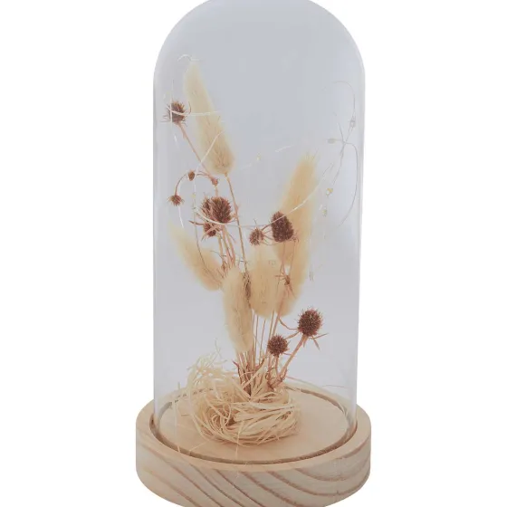 Woonaccessoires>Merk Stolp Met Droogbloemen En Licht Beige,Geel,Roze