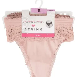 Ondergoed>Australian Strings Met Kant Meerkleurig,Roze,Zwart